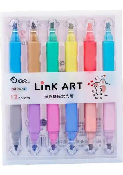 Çift Taraflı 12 Renk Pati Fosforlu Kalem Seti fırsatları