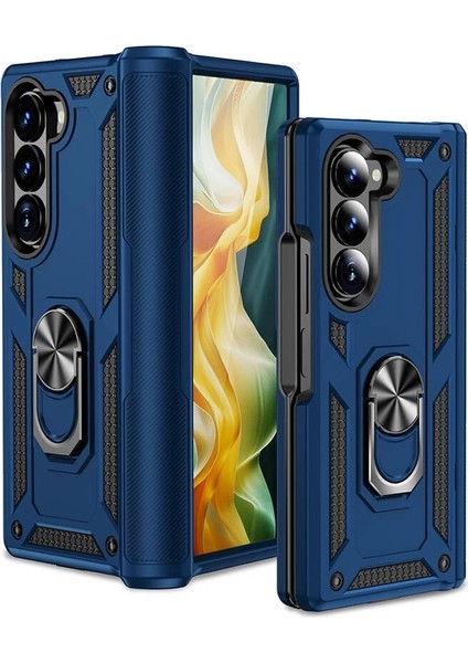 Samsung Galaxy Z Fold 6 Kılıf Kamera Korumalı Sürgülü Yüzüklü Tasarım Armor Vega