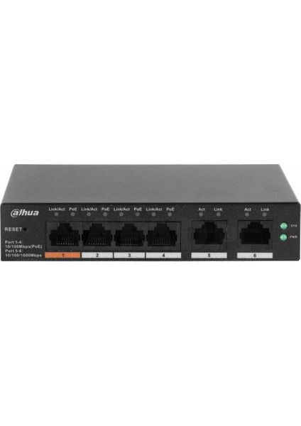 CS4006-4ET-60, 4 Port, Megabit, 4 Port Poe, 60W, + 2 Port Uplink, Cloud Yönetilebilir, Switch