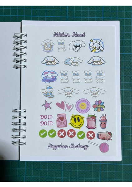 Cinnamoroll 3D Efektli 50 Sayfa Defter Bonus Stickerlı