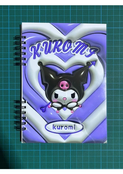 Cuppy Box Kuromi 3D Baskı Efektli Stickerlı Defter 50 Sayfa Çizgisiz