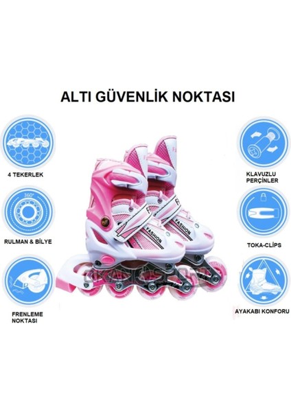 Roller Master 39-42 Numara Ayarlanabilir Pembe Paten