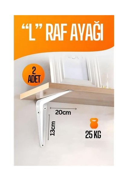 L Raf Altı Raf Ayağı 20X13 cm 2 Adet