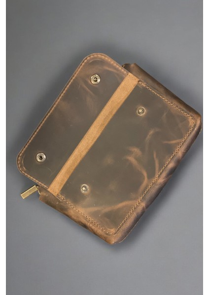 Erkek El Çantası Kahverengi Deri El Bantlı Cüzdan Portföy Çanta Seyahat Bakım El Çantası indirimleri