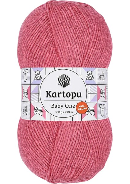 1 Adet Baby One Tüylenmeyen El Örgü Ipi Yünü Şeker Pembe K244