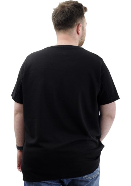 Büyük Beden Erkek T-Shirt Interlok Basic Bisiklet Yaka Tişört Strıve U24078 Siyah fırsatları