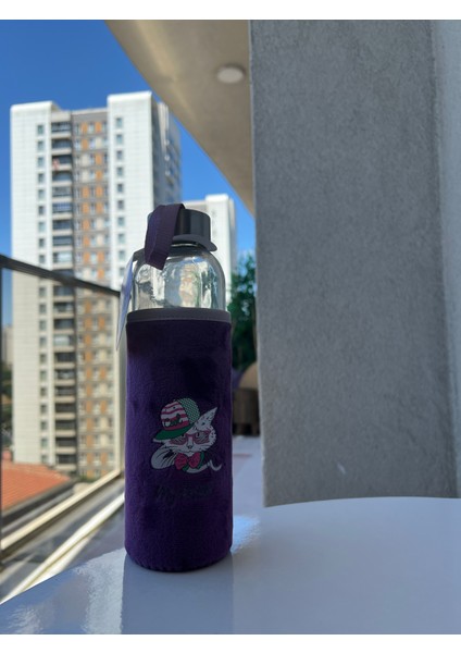 Cam Suluk Figürlü Renkli Peluş Matara Suluk My Bottle 500 ml Sağlıklı