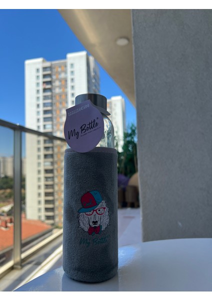 Cam Suluk Figürlü Renkli Peluş Matara Suluk My Bottle 500 ml Sağlıklı