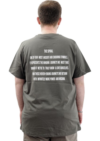 Büyük Beden Erkek Tişört Baskılı Pamuklu Bisiklet Yaka T-Shirt Spıral U24065 Haki fiyatları