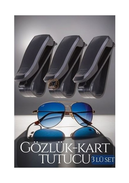 Araç Güneş Gözlüğü Tutucu Klips 3 Lü Set