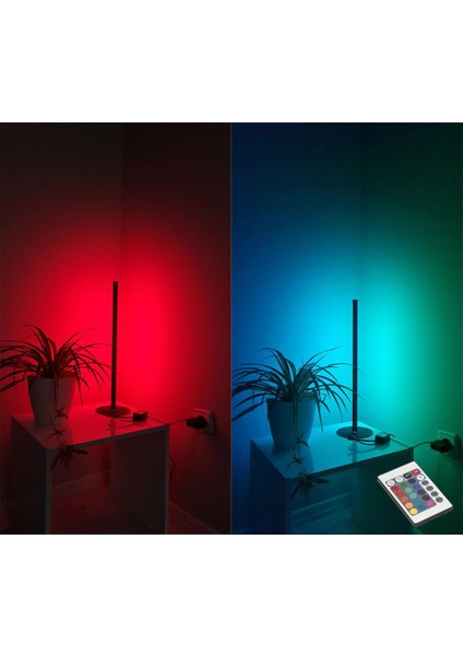 Ledli Rgb Lambader Kumandalı Dekoratif Masaüstü Yatak Başı LED Lambader Aydınlatması 50CM 1 E27 101