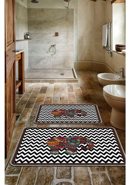 Dekoratif Modern Tasarım Kaymaz Taban Yıkanabilir Ikili Takım Banyo PASPASI(50X60-60X90 Cm) fırsatları