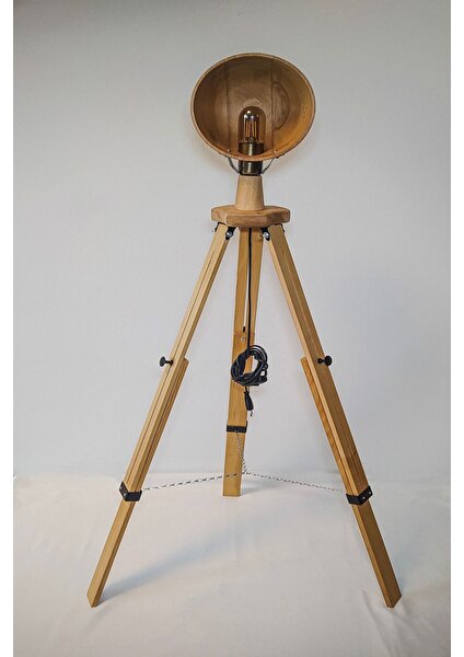 Retro Vitrini Tripod Lambaderler Ahşap El Yapımı Ayaklı Ayarlanabilir Aydınlatma Lambader. Ahşap E27 1 151-200 Ka