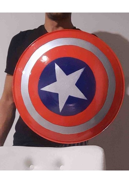 Woody Mask Captain America Kalkanı  Metal ( 47 cm ) El Yapimi