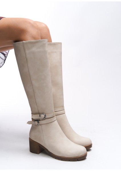 Zauhilde Kadın Toka Detaylı Topuklu Çizme 0012746