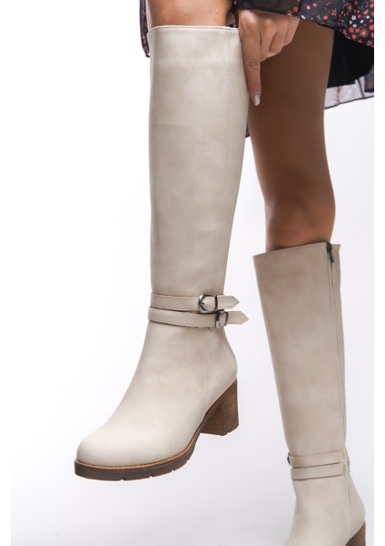 Zauhilde Kadın Toka Detaylı Topuklu Çizme 0012746 indirimleri