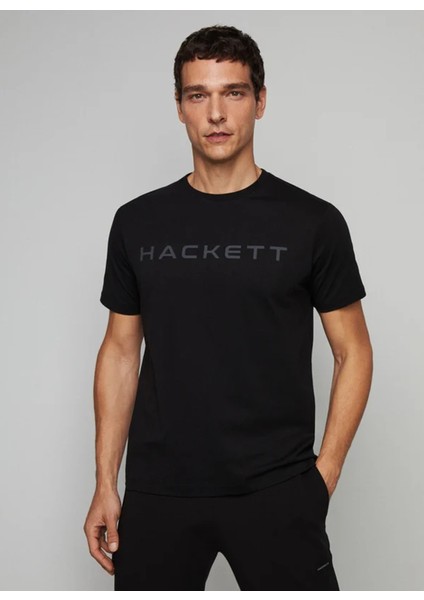 Bisiklet Yaka Siyah Erkek T-Shirt HM500713