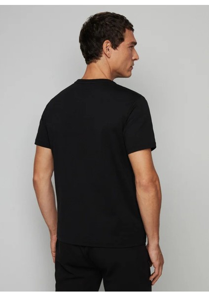 Bisiklet Yaka Siyah Erkek T-Shirt HM500713 modelleri