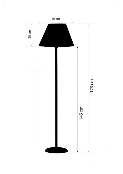 Lacivert Basic Andezit Siyah Lambader Tek Ayaklı Metal E27 1