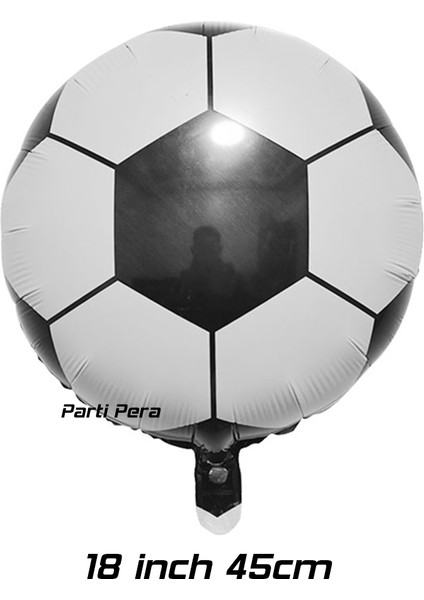 Parti Pera Futbol Temalı Balon Seti Siyah Rakam Folyo Balon Doğum Günü Parti Seti