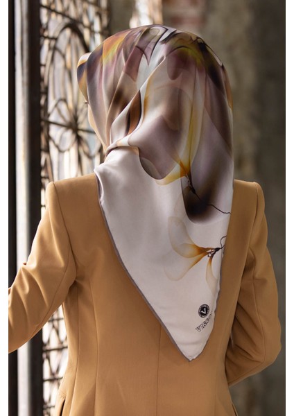 Twill Ipek Eşarp Bej / Gül Kurusu