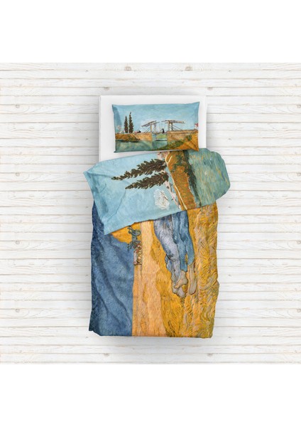 Siesta & Langlois Bridge At Arles Çift Taraflı Nevresim Takımı - 200 cm x 220 cm