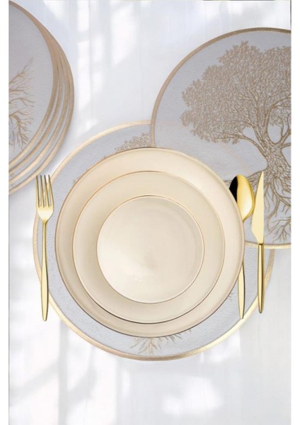 Acar 6’lı Amerikan Servisi Supla Yuvarlak Gold 38 cm – ACR-284 C320.033