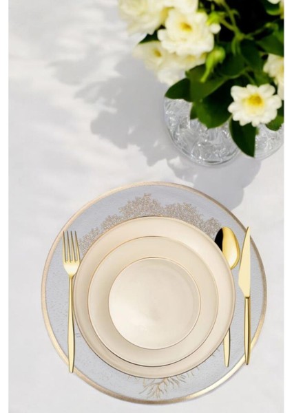 Acar 6’lı Amerikan Servisi Supla Yuvarlak Gold 38 cm – ACR-284 C320.033