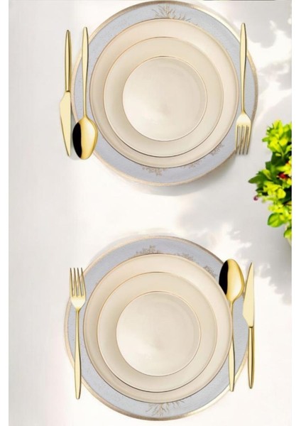 Acar 6’lı Amerikan Servisi Supla Yuvarlak Gold 38 cm – ACR-284 C320.033