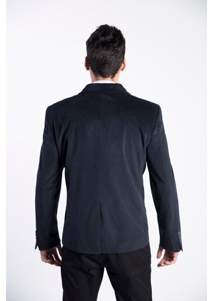 G-184 Büyük Beden Dar Kalıp Lacivert Erkek Blazer Ceket fırsatları