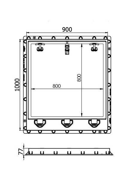 90X100 Kilitli- Menteşeli / Rögar Kapağı / Havuz Kapağı / Peyzaj Kapağı / Plastik Kapak / Çerçeve + Düz Kapak