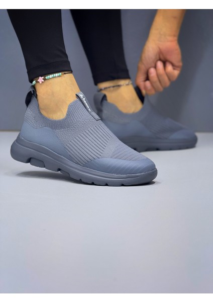 Kadın Ortopedik Bağcıksız Triko Spor Ayakkabı-Füme fırsatları