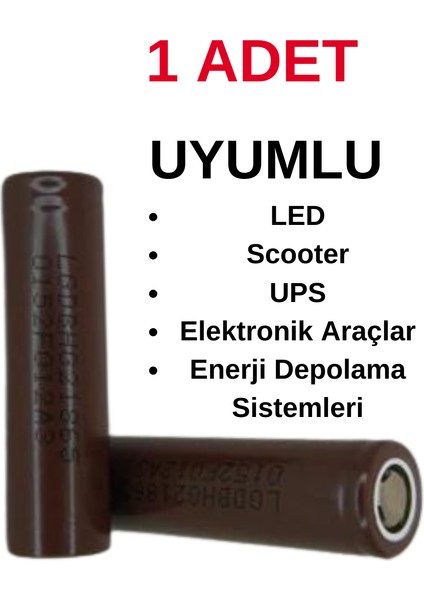 LG CHEM Lg 18650 Hg2 3,6V 3000 Mah Li-Ion Şarjlı Pil