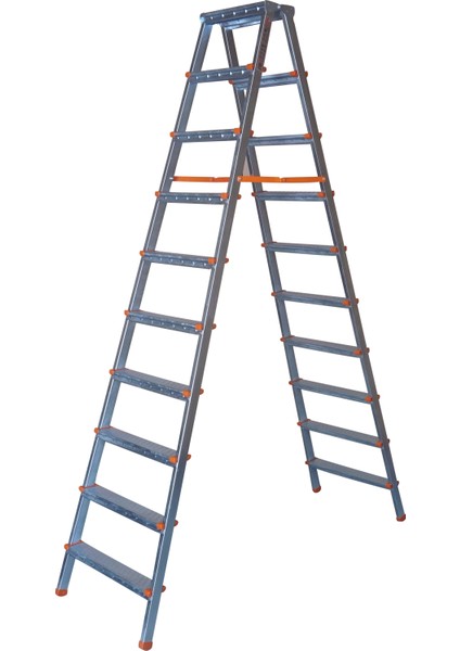 Metal Aktif Gaz Altı Kaynaklı 10+10 Profil Merdiven - Güvenli ve Dayanıklı Ev ve Iş Kullanımına Uygun