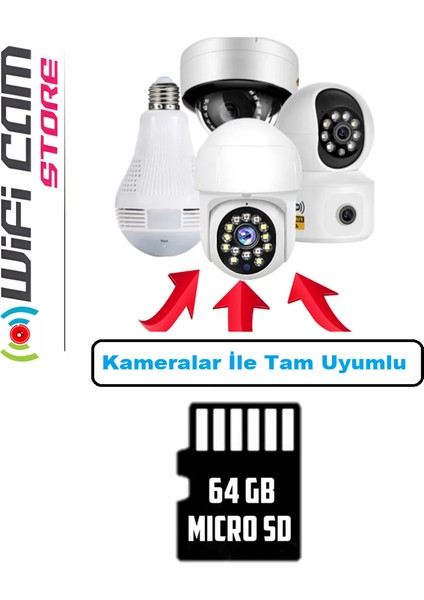 64 GB Hafıza Kartı Kameralar Ile Uyumlu Sd Kart