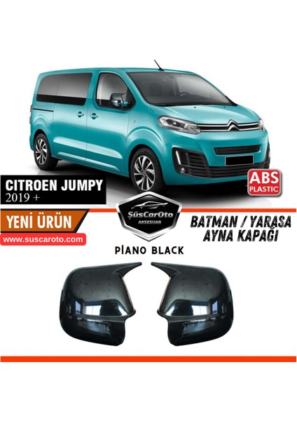 Citroen Jumpy 2019 Sonrası Uyumlu Batman Yarasa Ayna Kapağı Piano Black Abs Plastik Sağ Sol Takım