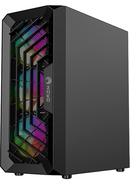 Chiko 4X12 cm Argb Fan Mesh Panel Temper Camlı Gaming Kasa