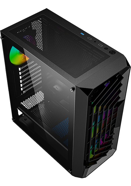 Chiko 4X12 cm Argb Fan Mesh Panel Temper Camlı Gaming Kasa