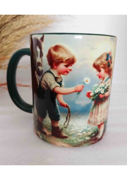 Küçük Romantik Vintage Baskı Büyük Boy Kupa modelleri