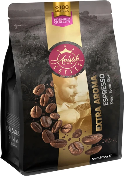 Anisah Coffee Extra Aroma Espresso Kahve Çekirdeği | 500G | %100 Arabica | Zengin Çiçeksi Aroma | Yumuşak Gövde