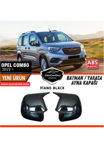 Opel Combo 2019 Sonrası Uyumlu Batman Yarasa Ayna Kapağı Piano Black Abs Plastik Sağ Sol Takım