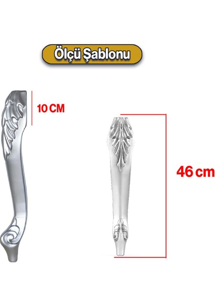 Zade Plastik Sehpa Ayağı 46 cm Gümüş Gri Renk 4 Adet Mobilya Zigon Çay Orta Sehpası Ayakları fiyatları