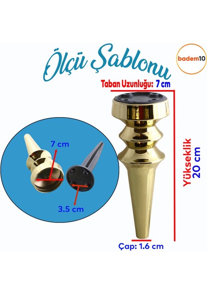 Oliva Mobilya Kanepe Koltuk Tv Ünitesi Baza Ayağı Zigon Orta Sehpası Ayak Ayakları 20 cm Altın fiyatları