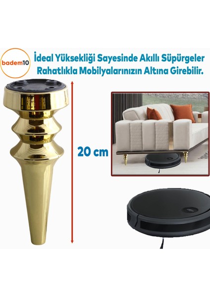 Oliva Mobilya Kanepe Koltuk Tv Ünitesi Baza Ayağı Zigon Orta Sehpası Ayak Ayakları 20 cm Altın modelleri