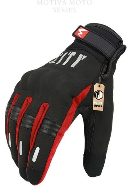 Madbike 2025 Kırmızı Softshell Su İtici Mevsimlik Motosiklet Eldiveni Reflektörlü Gizli Korumalı Yeni Model fiyatları