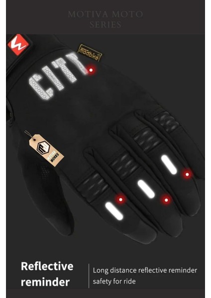 Madbike 2025 Kırmızı Softshell Su İtici Mevsimlik Motosiklet Eldiveni Reflektörlü Gizli Korumalı Yeni Model fırsatları