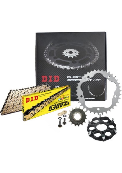 Dıd Ducati Multistrada 1200 Pikes Peak Zincir Dişli Seti (2012-2017) Vx3 X-Ringli Zincir (Gold Renk) modelleri