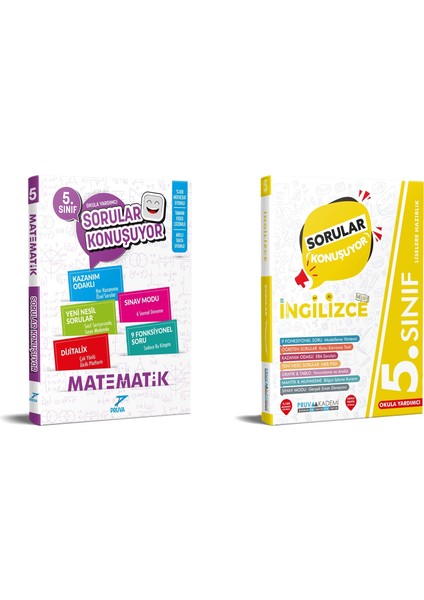 2025 5. Sınıf Matematik - İngilizce Sorular Konuşuyor Seti 2 Kitap