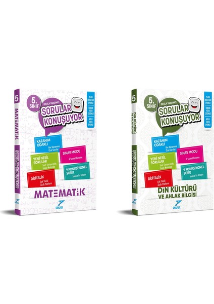 2025 5. Sınıf Matematik - Din Kültürü ve Ahlak Bilgisi Sorular Konuşuyor Seti 2 Kitap