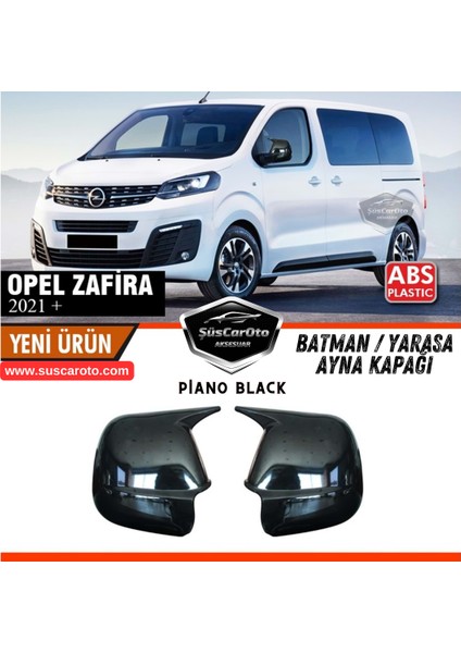 Opel Zafira 2021 Sonrası Uyumlu Batman Yarasa Ayna Kapağı Piano Black Abs Plastik Sağ Sol Takım
